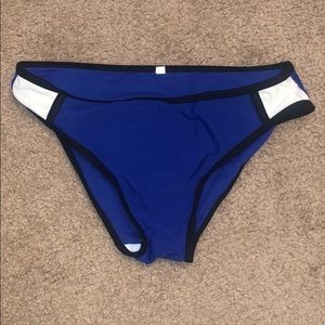 Blue and white bathing suit bottoms